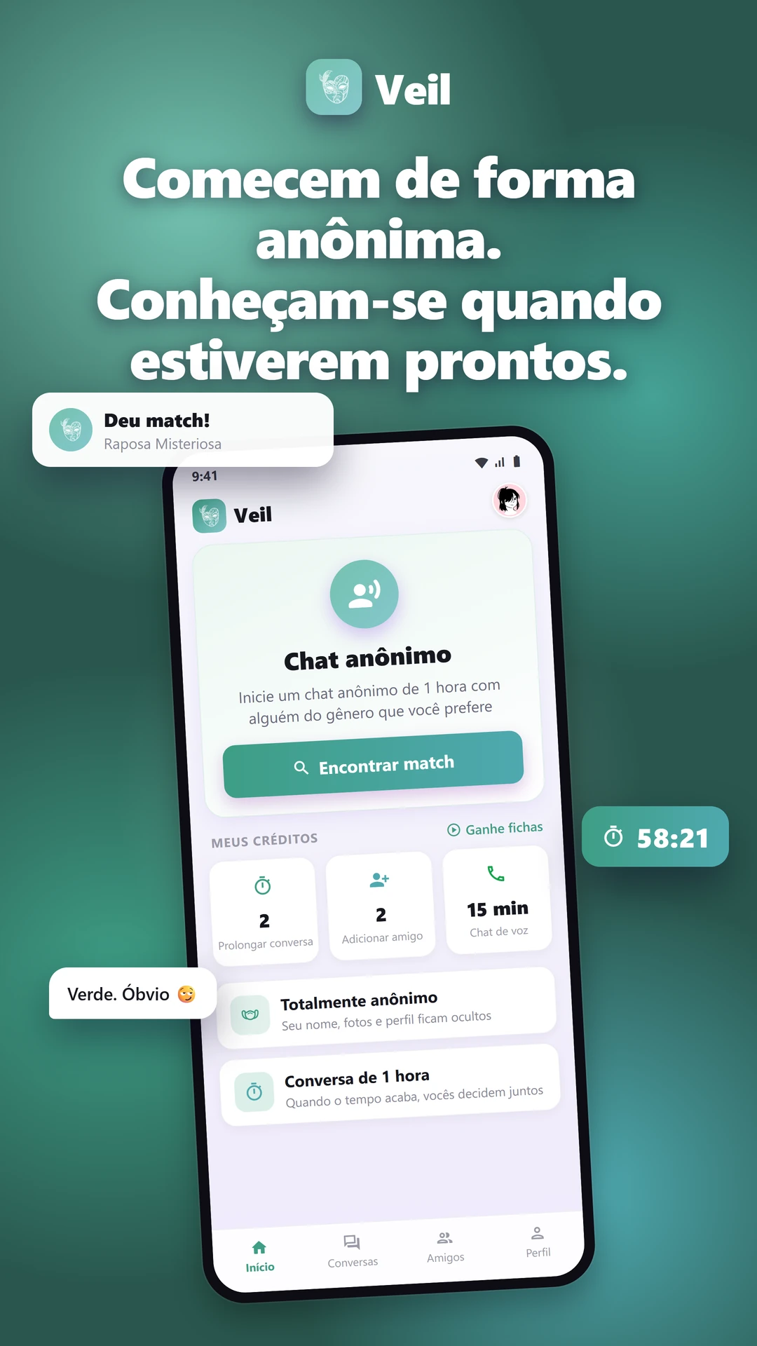 Veil: Chat Anônimo e Namoro